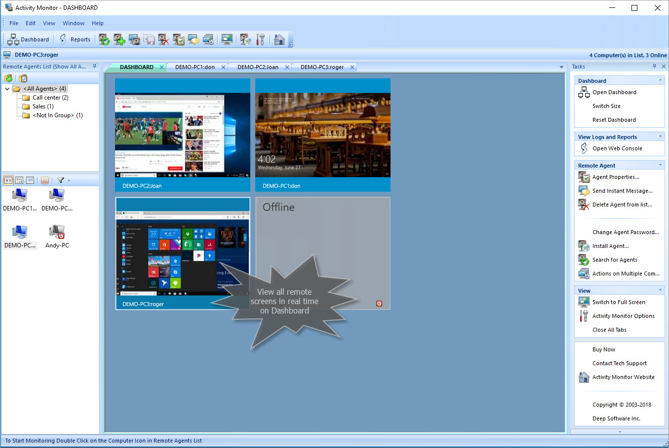 View screens of multiple remote computers on your monitor 