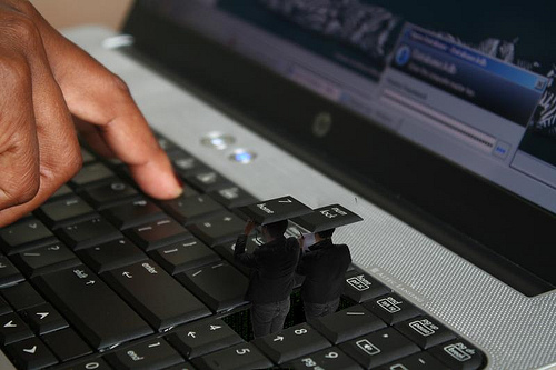 Keylogger software, one of many options businesses can employ in monitoring employees, records every keystroke a user makes on a company-owned computer