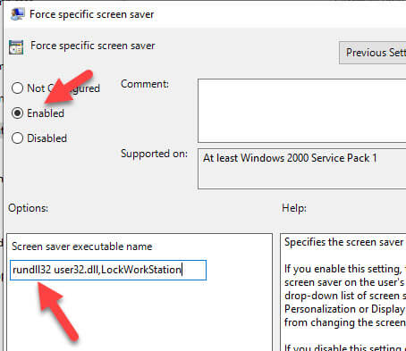 lock workstation via screensaver group policy