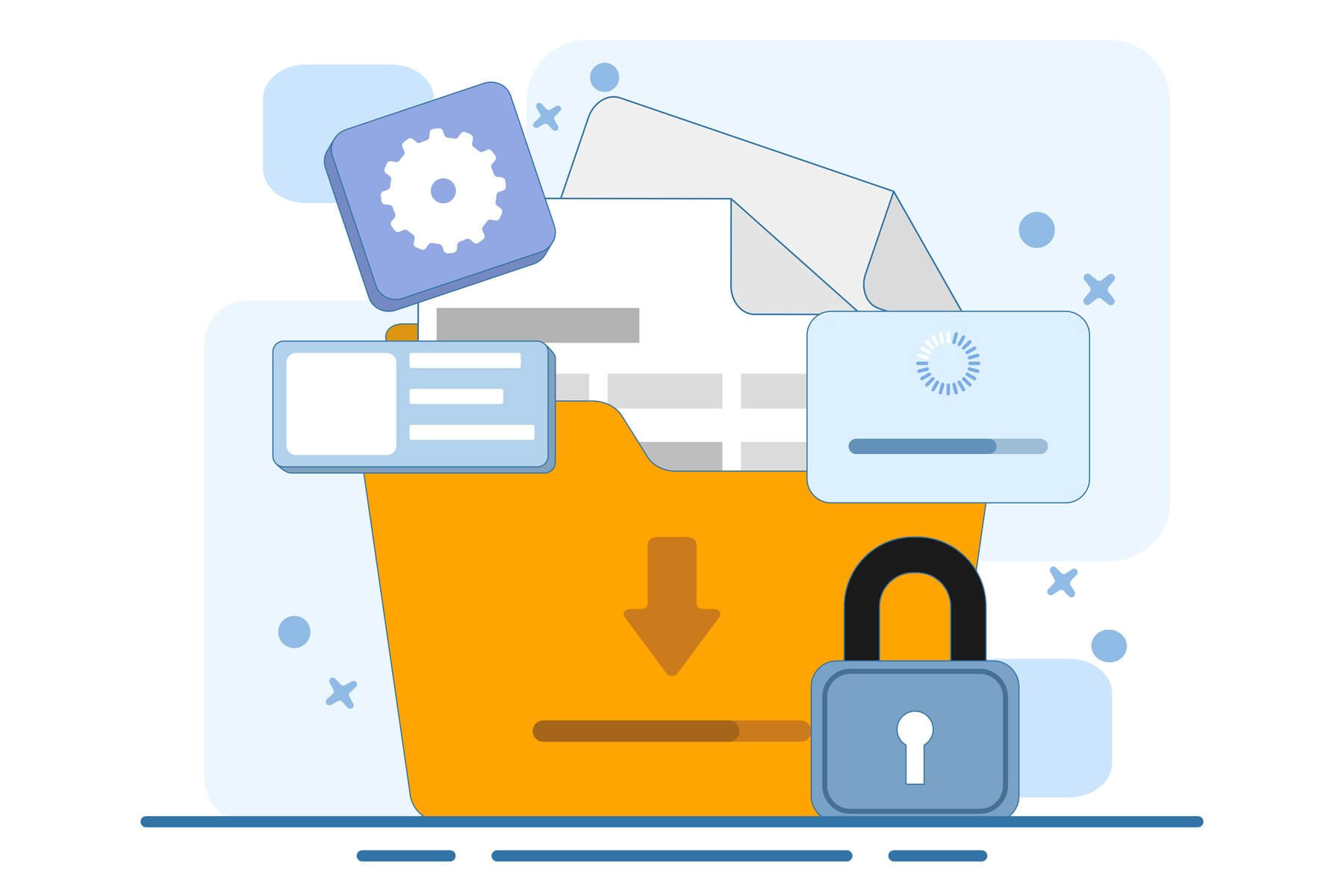 Cybersecurity technology protecting business data from insider threats